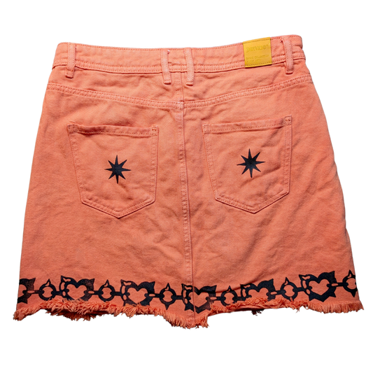 Orange denim skirt with black Chains [EUR 38]