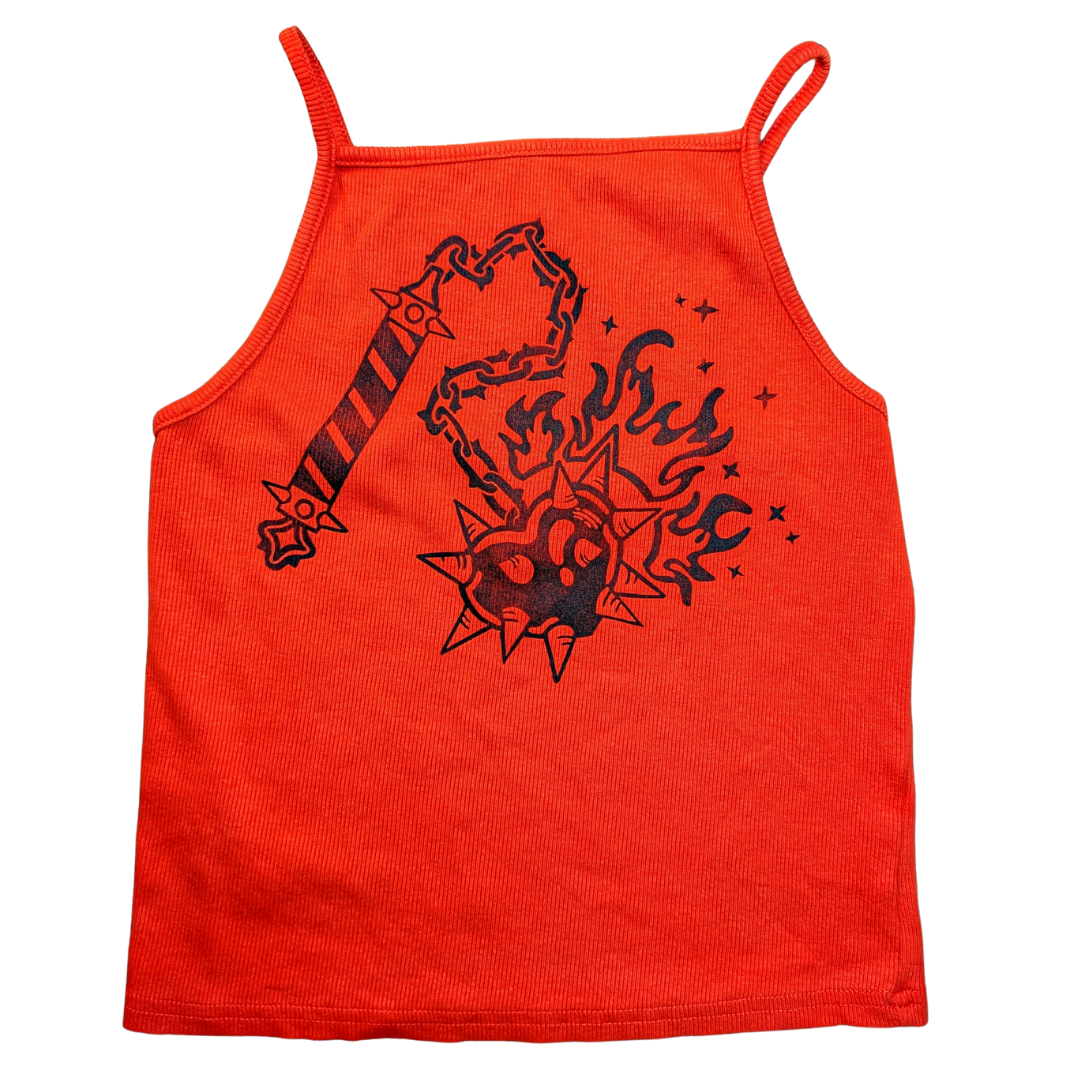 Orange top with black Heart Flail [M/L]