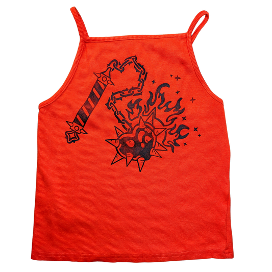 Orange top with black Heart Flail [M/L]
