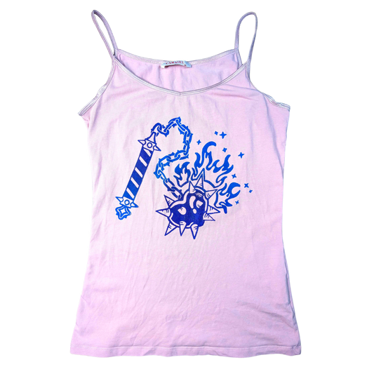 Light pink tank top with gradient purple Flail Heart [S]