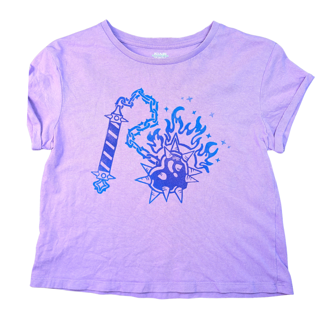 Purple shirt with gradient blue & purple Heart Flail [XS]