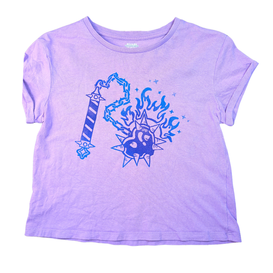Purple shirt with gradient blue & purple Heart Flail [XS]