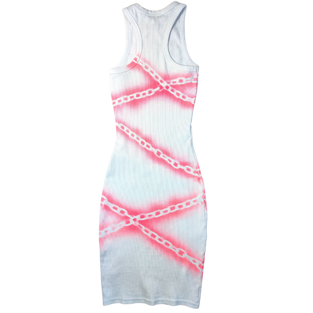 White dress with Pink Chains & Black Rats [XXS/XS]