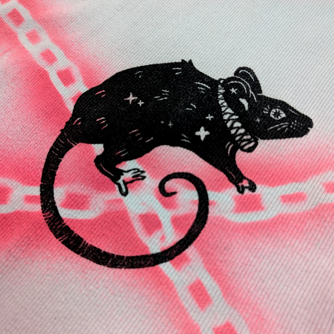 White dress with Pink Chains & Black Rats [XXS/XS]