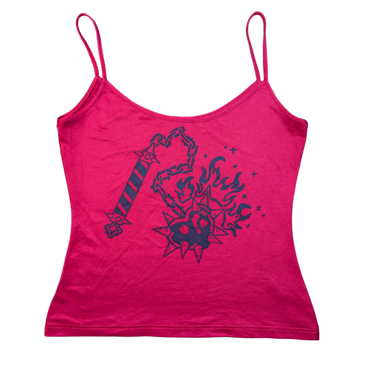 Red tank top with black Heart Flail [M]