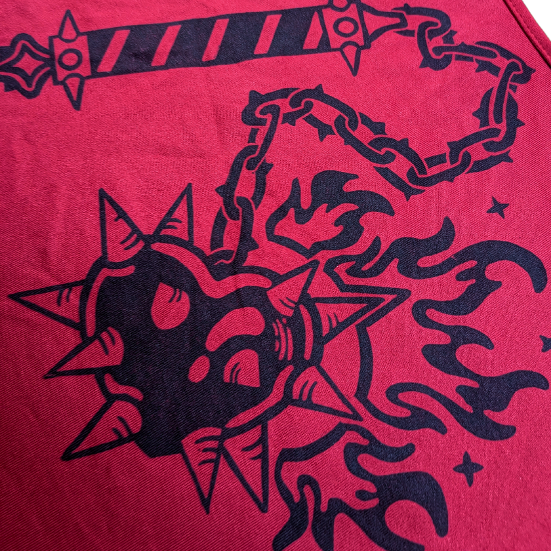 Red tank top with black Heart Flail [M]