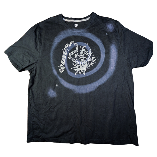 Black shirt with pink Spiral and silver Heart Flail [4XL]