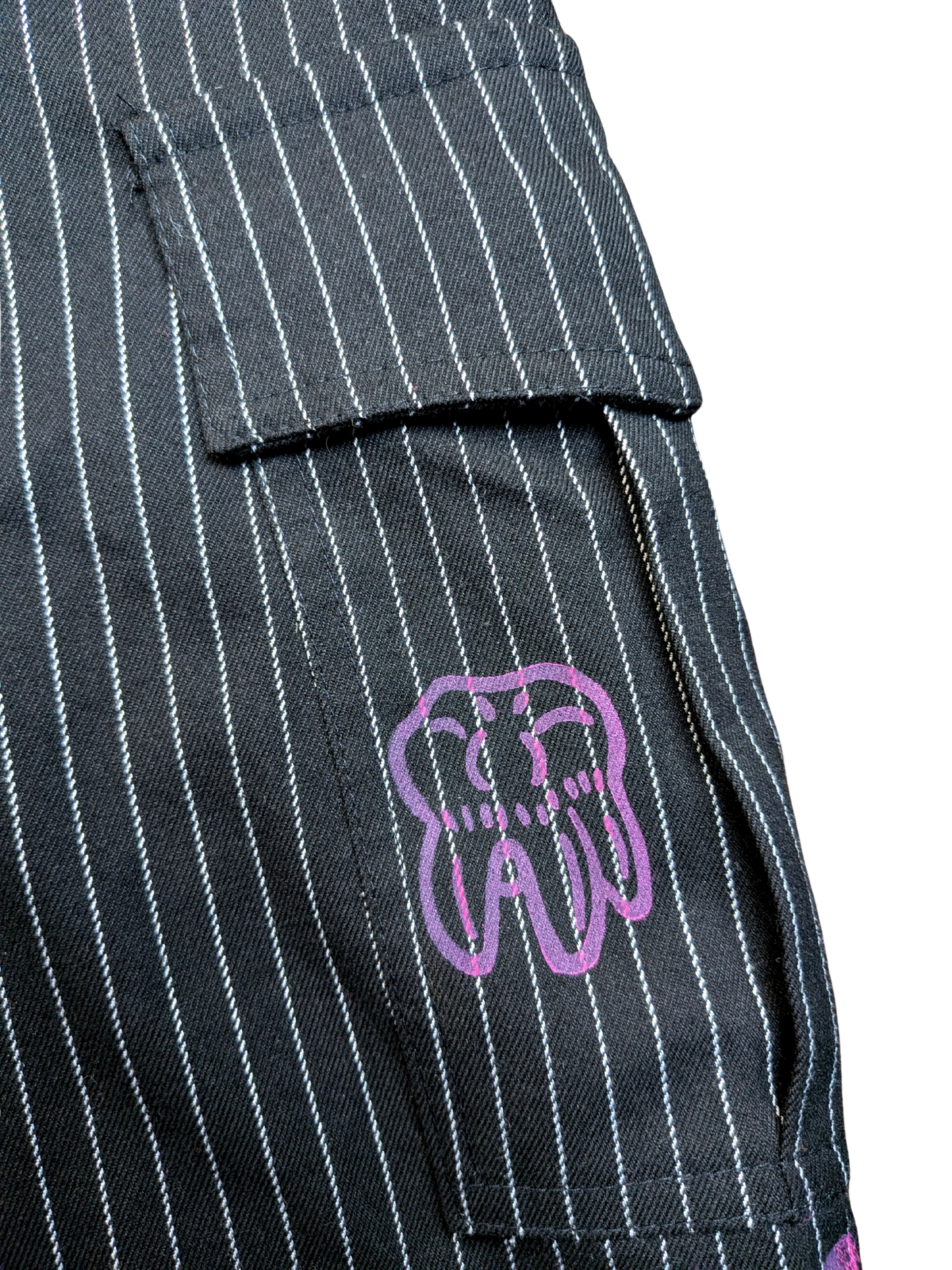 Black overalls dress with pink Rat, chains & teeth [XXS/XS]