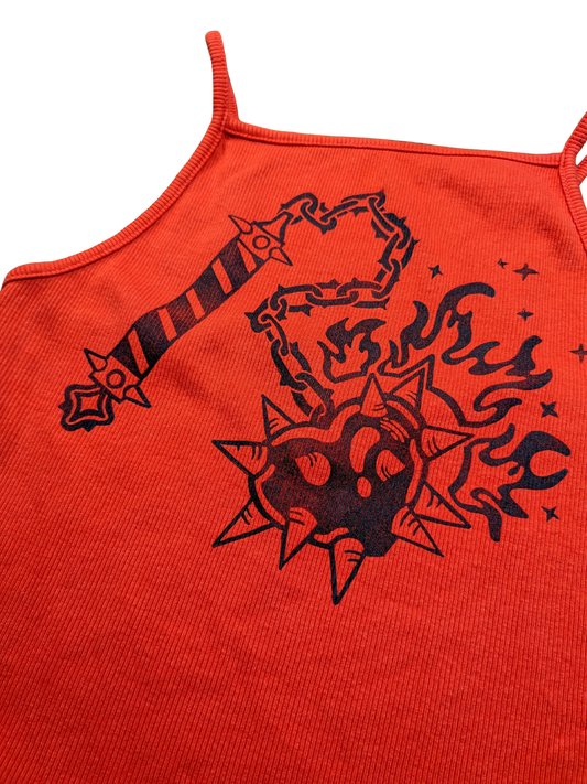 Orange top with black Heart Flail [M/L]