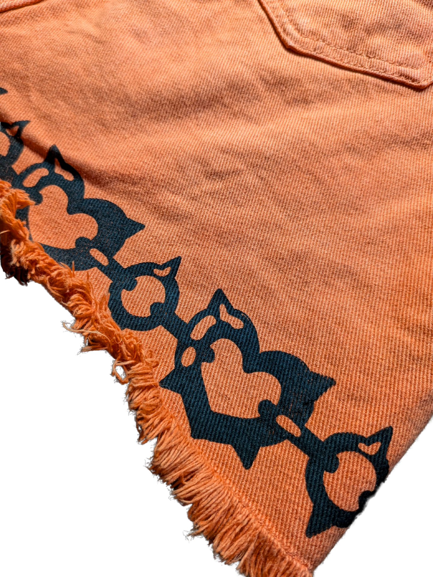 Orange denim skirt with black Chains [EUR 38]